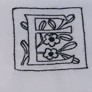 Hand Embroidered Monogram Letter “E” Pillowcase